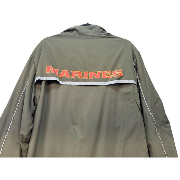 New Balance Mens Semper Fidelis Marine Corps Jacket Medium Long Olive Green - Picture 11 of 12